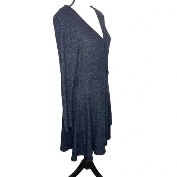 Anthropologie Saturday Sunday Gray Crossover Long Sleeve Sweater Dress - Picture 3 of 12